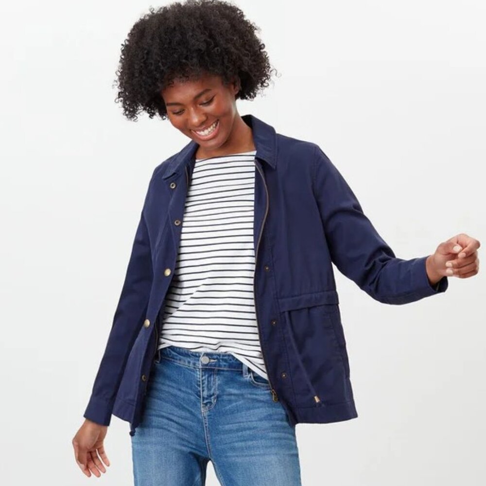 NWT $125 French Navy Blue Olena Jacket JOULES M 14